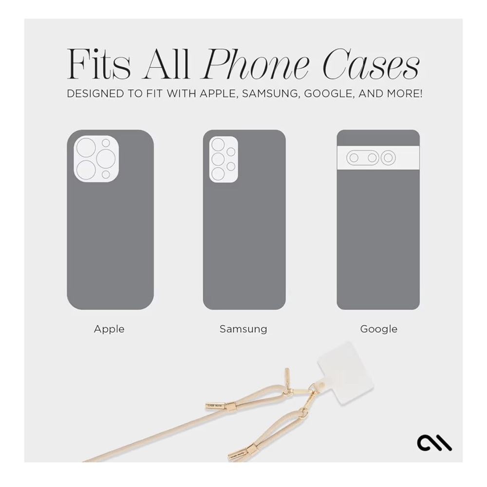 New Case Mate Phone Crossbody Taupe Rope Strap - Picture 9 of 9